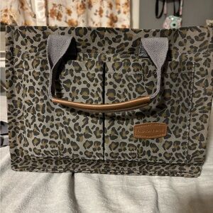 Gray and Brown Animal Print Tote Bag